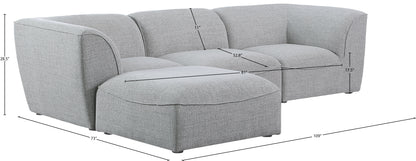 Tavolo Grey Durable Linen Textured Modular Sectional Sec4A