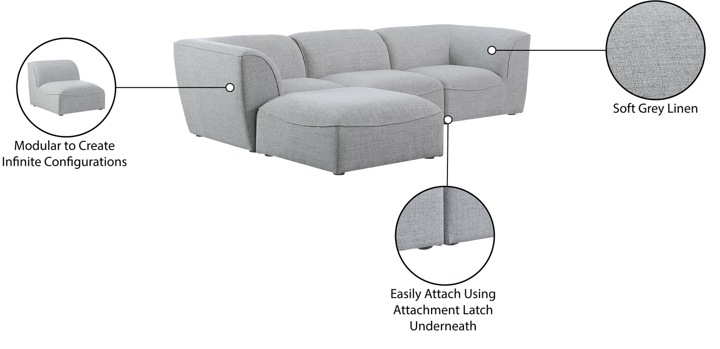 tavolo grey durable linen textured modular sectional sec4a
