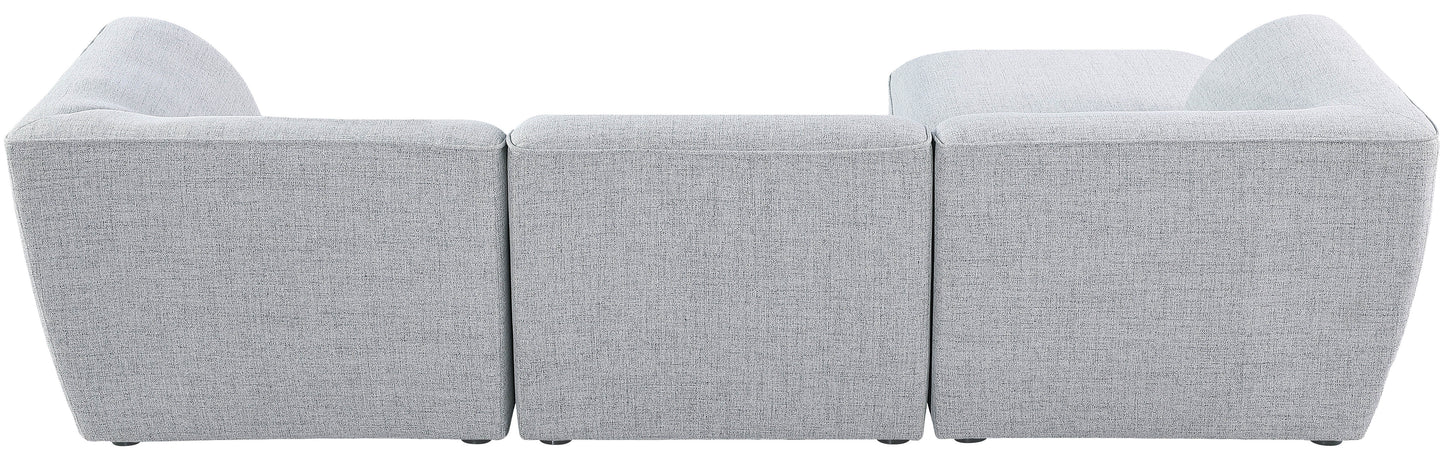 tavolo grey durable linen textured modular sectional sec4a