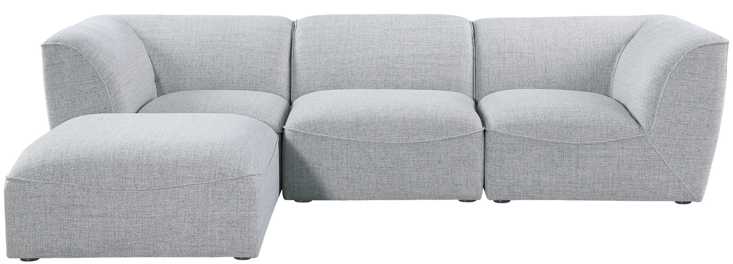 tavolo grey durable linen textured modular sectional sec4a