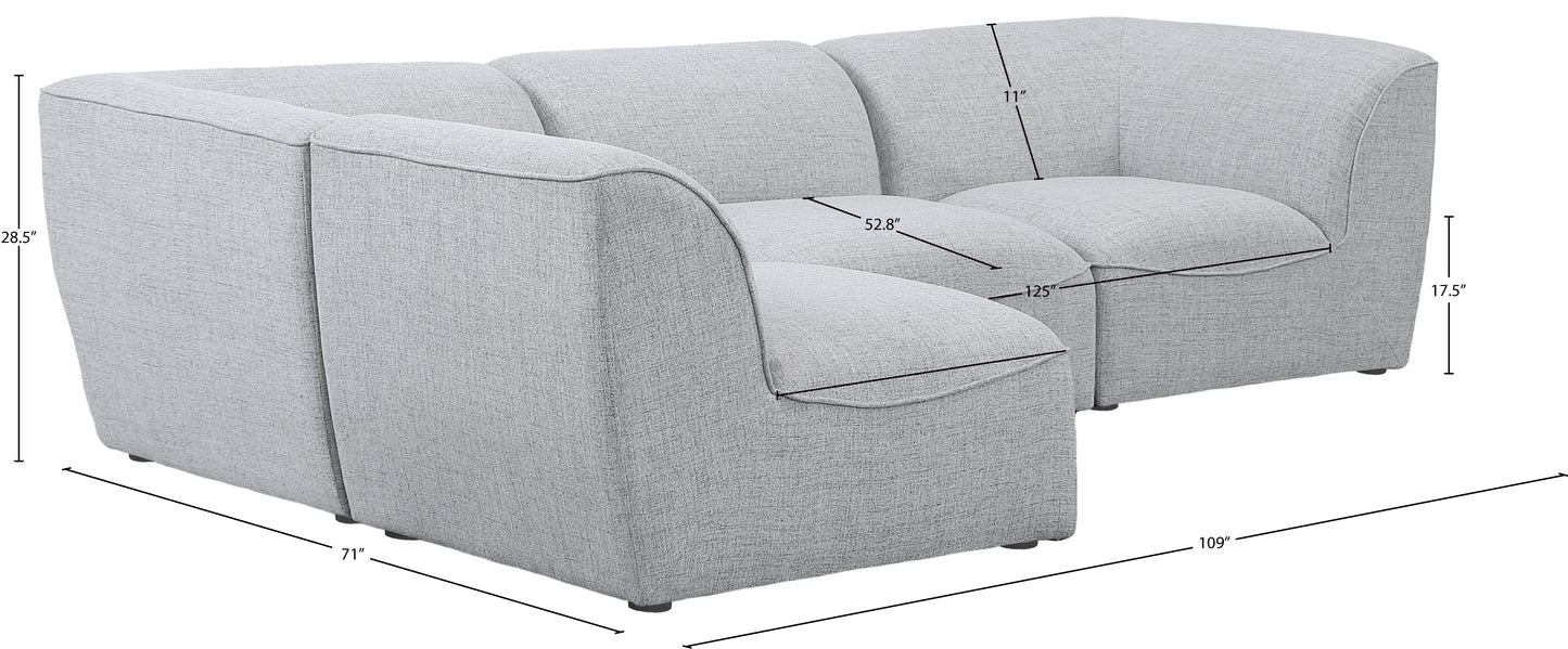 tavolo grey durable linen textured modular sectional sec4b