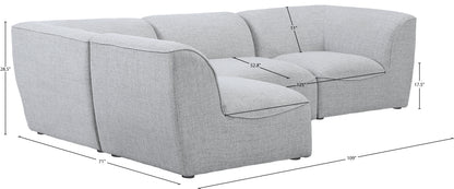 Tavolo Grey Durable Linen Textured Modular Sectional Sec4B