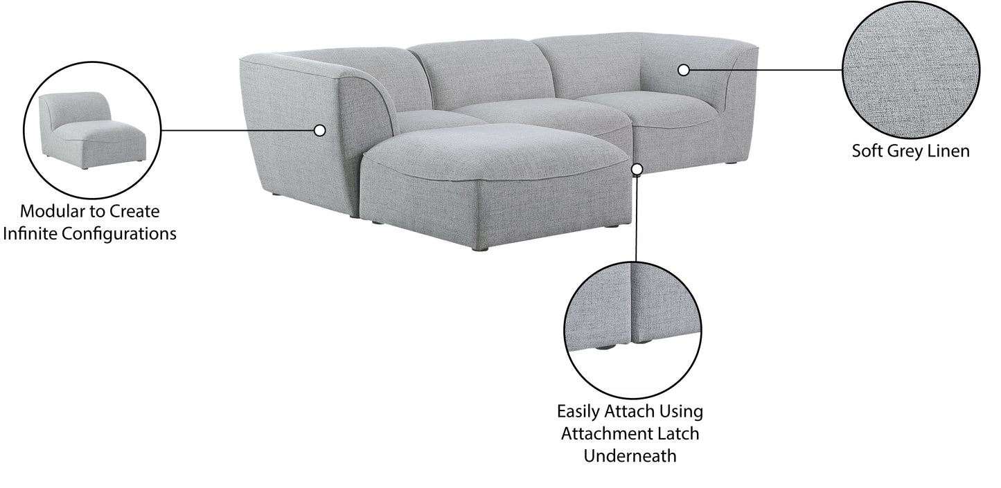 tavolo grey durable linen textured modular sectional sec4b