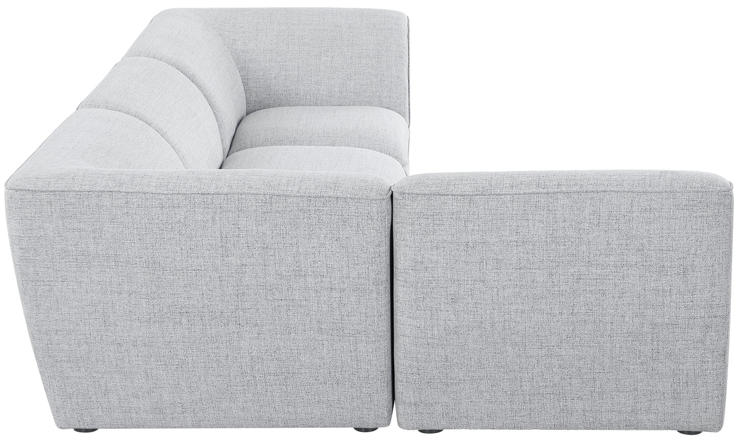 tavolo grey durable linen textured modular sectional sec4b