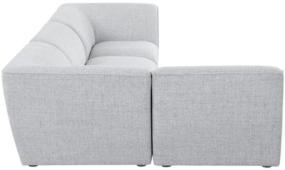 Tavolo Grey Durable Linen Textured Modular Sectional Sec4B