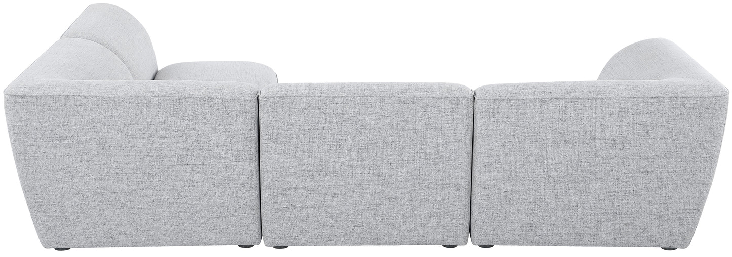 tavolo grey durable linen textured modular sectional sec4b