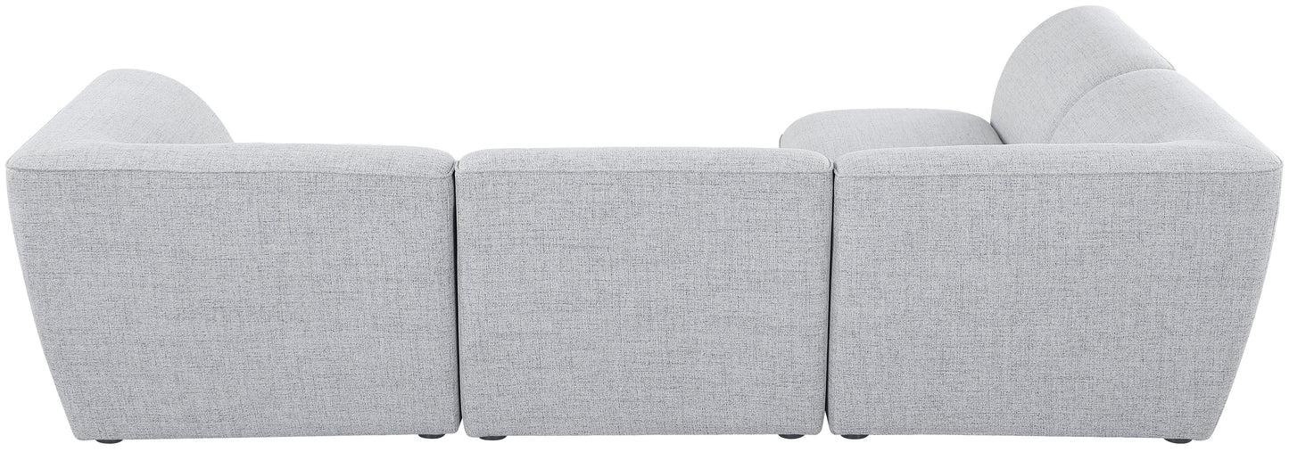 tavolo grey durable linen textured modular sectional sec4b