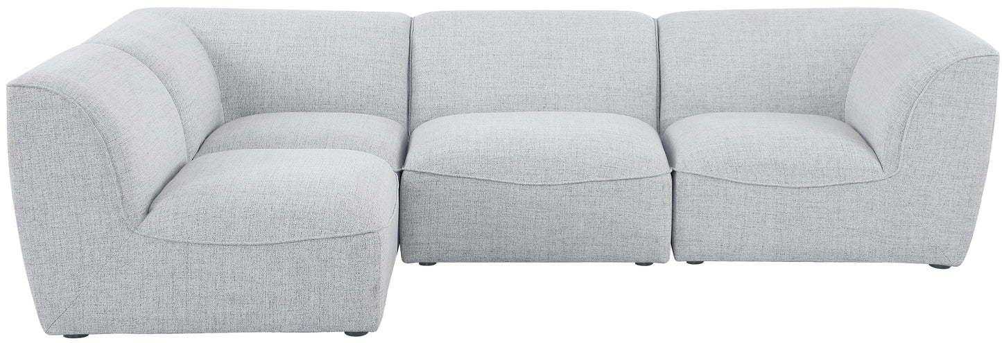 tavolo grey durable linen textured modular sectional sec4b