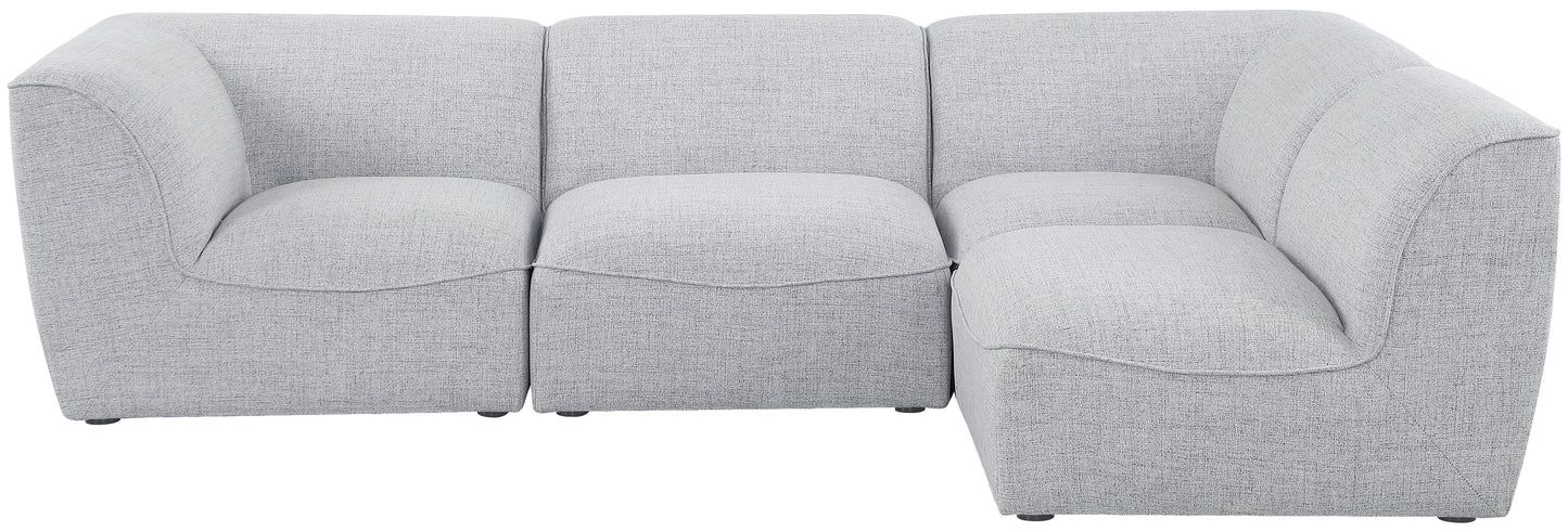 tavolo grey durable linen textured modular sectional sec4b