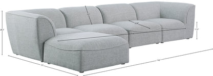 Tavolo Grey Durable Linen Textured Modular Sectional Sec5A