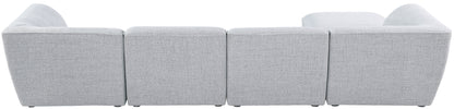 Tavolo Grey Durable Linen Textured Modular Sectional Sec5A