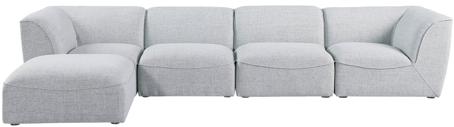 tavolo grey durable linen textured modular sectional sec5a