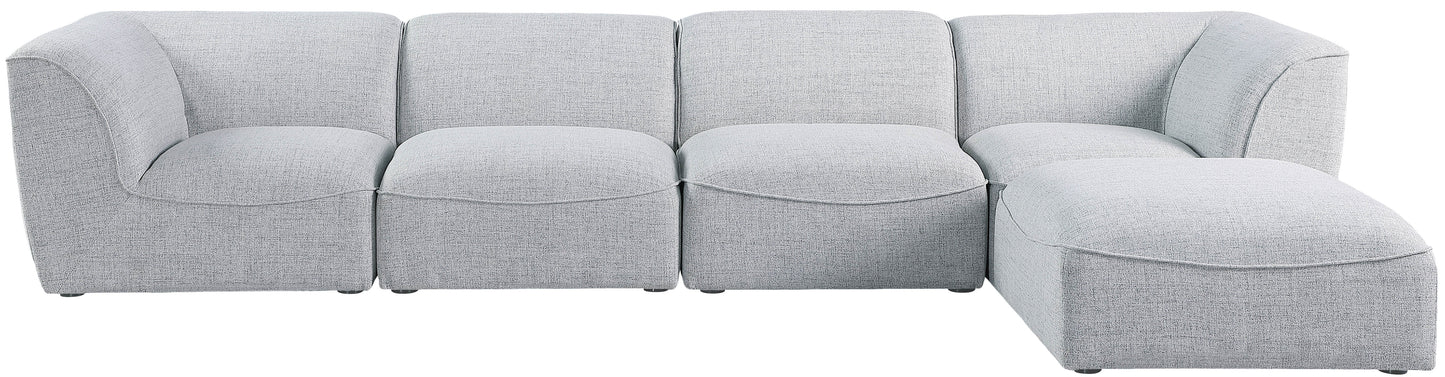 tavolo grey durable linen textured modular sectional sec5a