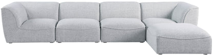 Tavolo Grey Durable Linen Textured Modular Sectional Sec5A