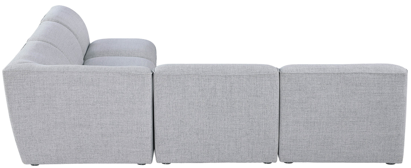 tavolo grey durable linen textured modular sectional sec5b