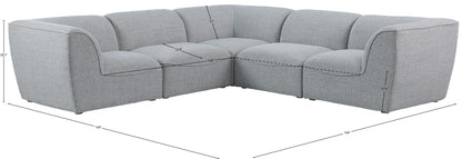 Tavolo Grey Durable Linen Textured Modular Sectional Sec5C