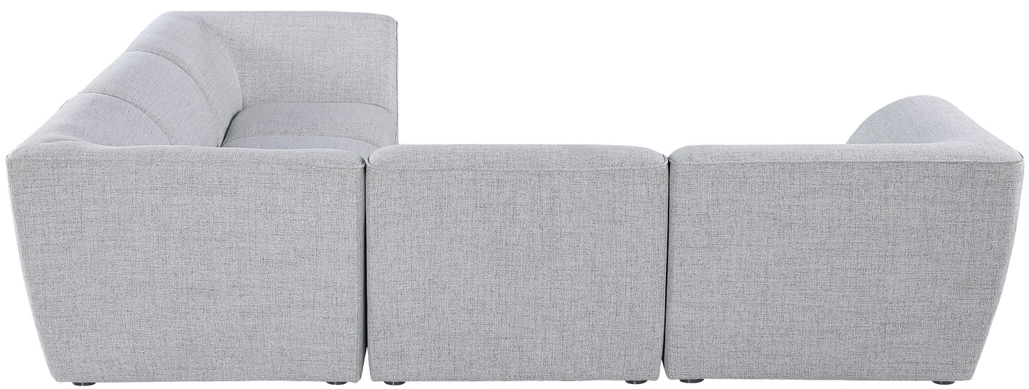 tavolo grey durable linen textured modular sectional sec5c