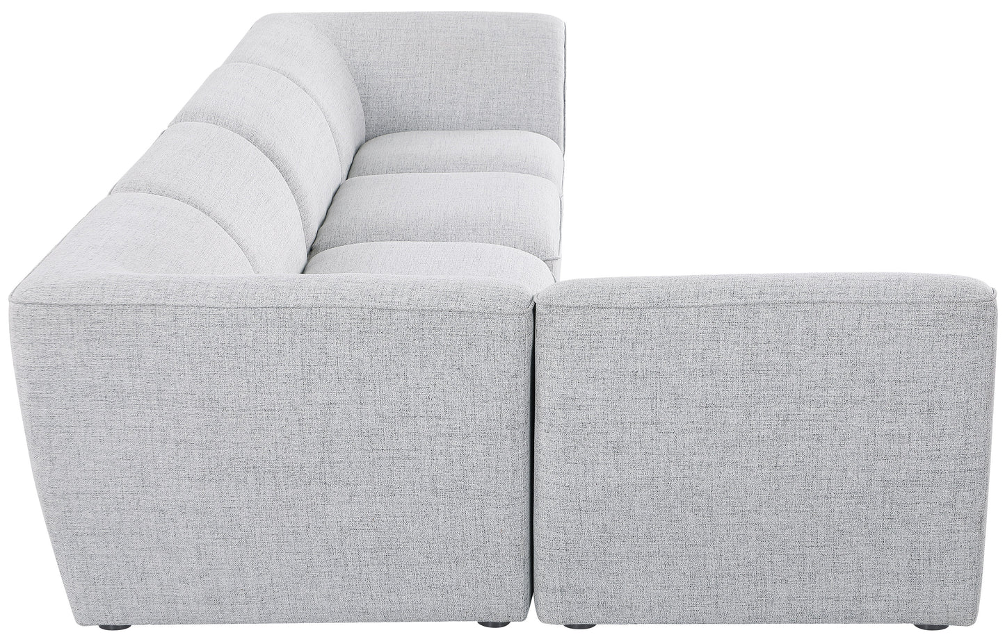 tavolo grey durable linen textured modular sectional sec5d