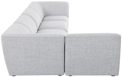 Tavolo Grey Durable Linen Textured Modular Sectional Sec5D