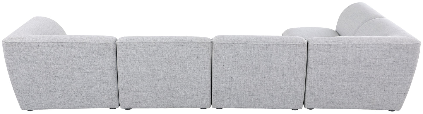 tavolo grey durable linen textured modular sectional sec5d