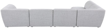 Tavolo Grey Durable Linen Textured Modular Sectional Sec5D