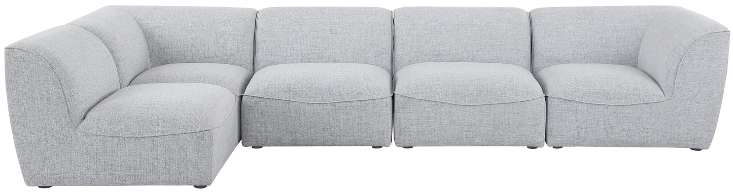 tavolo grey durable linen textured modular sectional sec5d