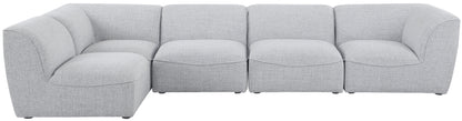 Tavolo Grey Durable Linen Textured Modular Sectional Sec5D