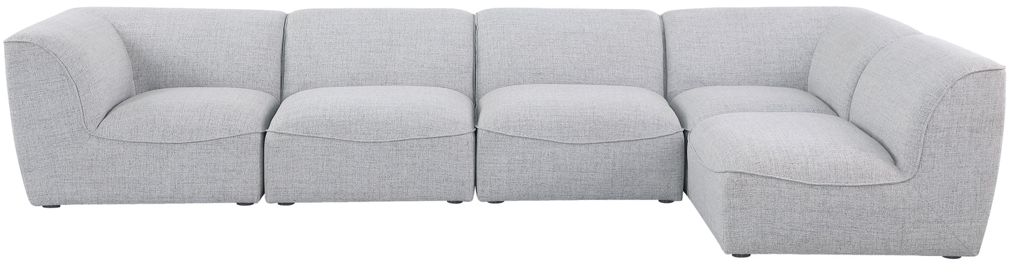 tavolo grey durable linen textured modular sectional sec5d