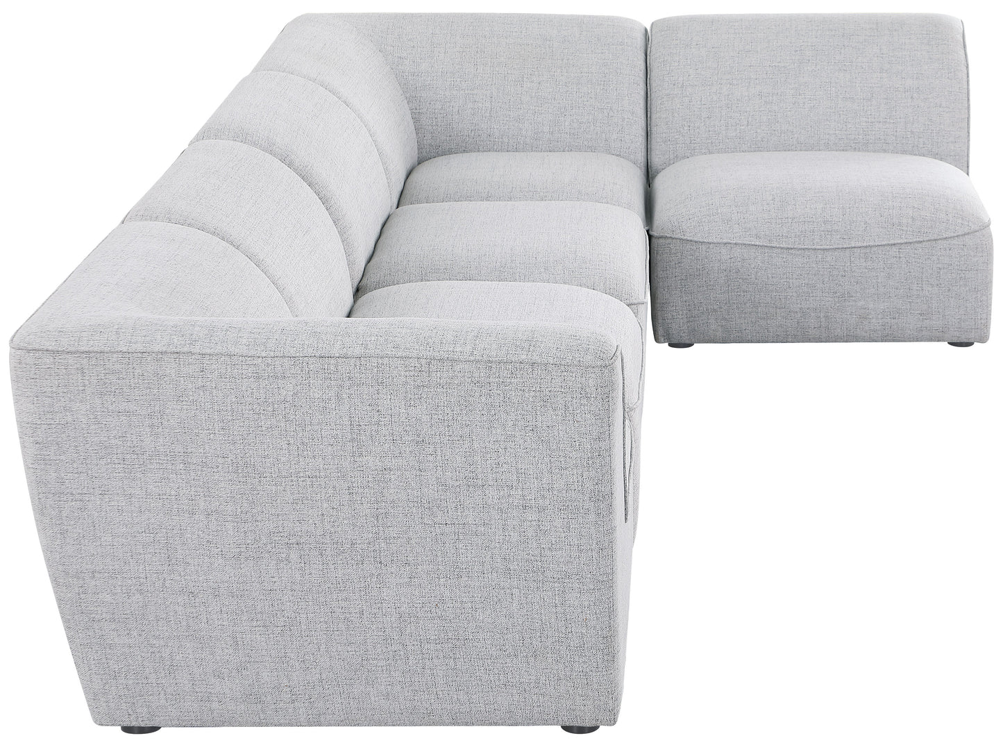 tavolo grey durable linen textured modular sectional sec5d