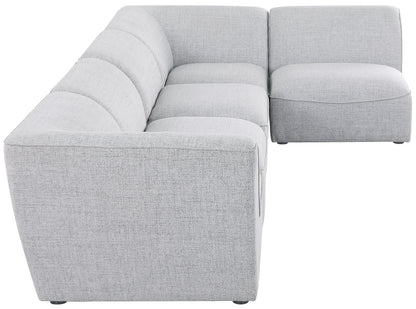 Tavolo Grey Durable Linen Textured Modular Sectional Sec5D