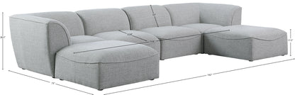 Tavolo Grey Durable Linen Textured Modular Sectional Sec6A