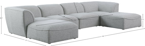 Tavolo Grey Durable Linen Textured Modular Sectional Sec6A