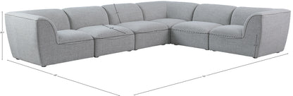 Tavolo Grey Durable Linen Textured Modular Sectional Sec6B