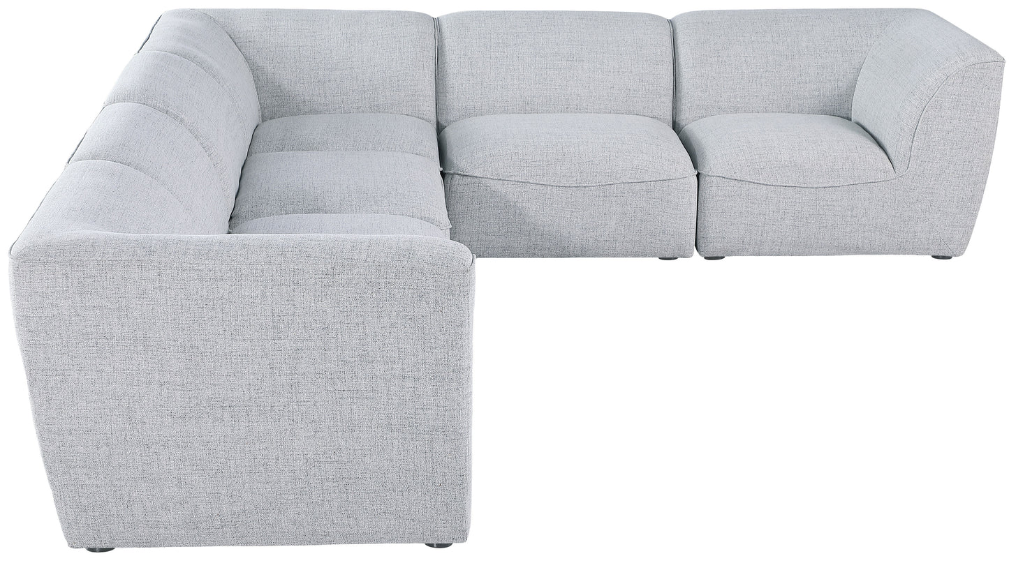 tavolo grey durable linen textured modular sectional sec6b