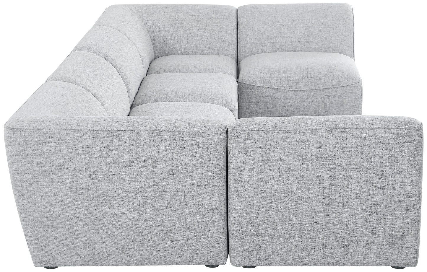 tavolo grey durable linen textured modular sectional sec6d