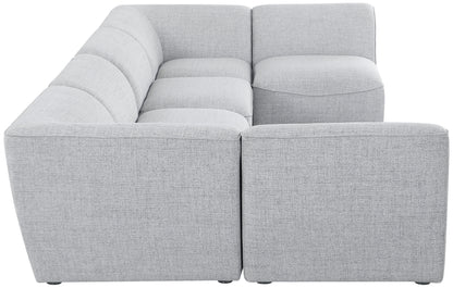 Tavolo Grey Durable Linen Textured Modular Sectional Sec6D