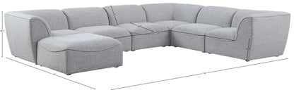 Tavolo Grey Durable Linen Textured Modular Sectional Sec7A