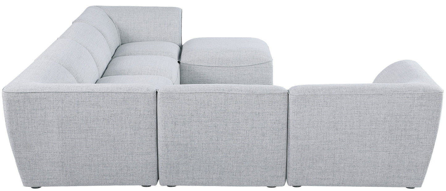 tavolo grey durable linen textured modular sectional sec7a