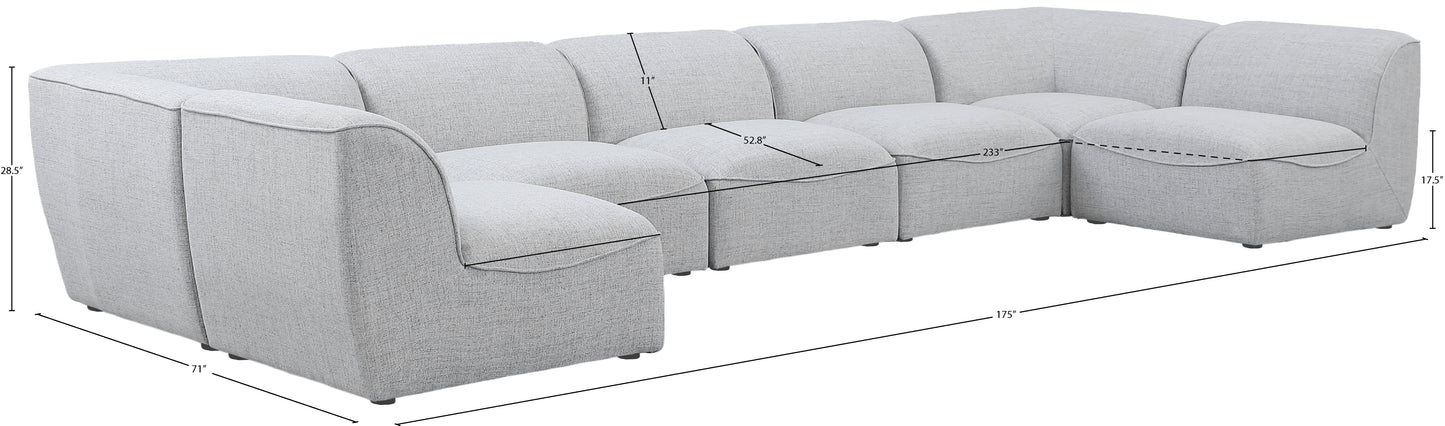 tavolo grey durable linen textured modular sectional sec7b