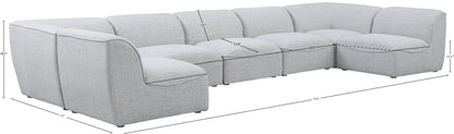 Tavolo Grey Durable Linen Textured Modular Sectional Sec7B