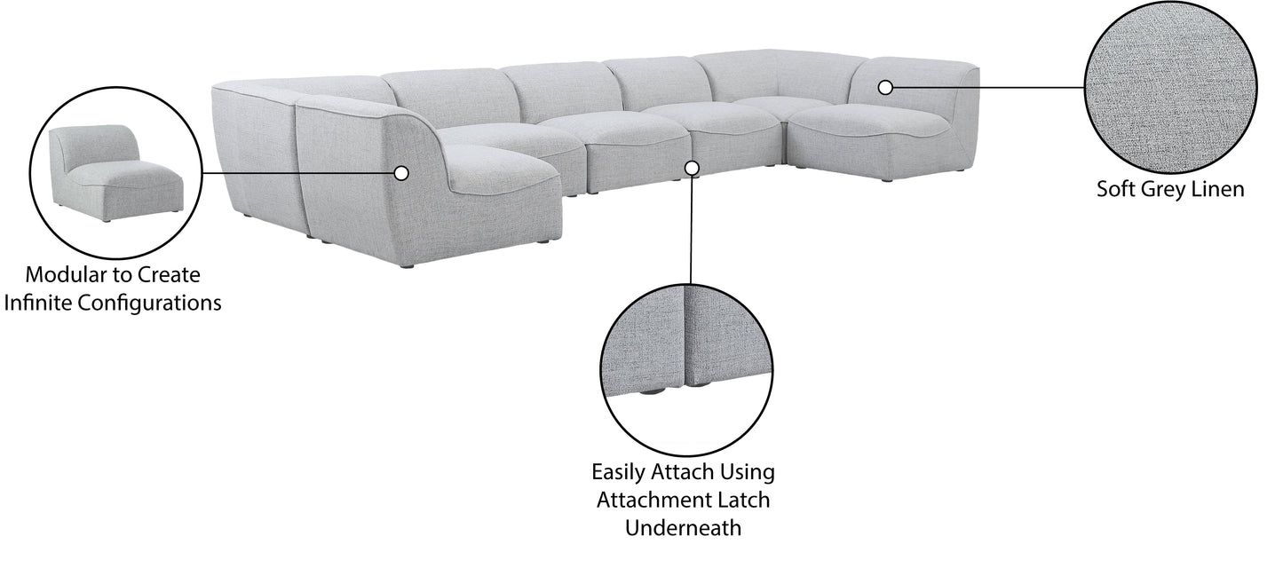 tavolo grey durable linen textured modular sectional sec7b