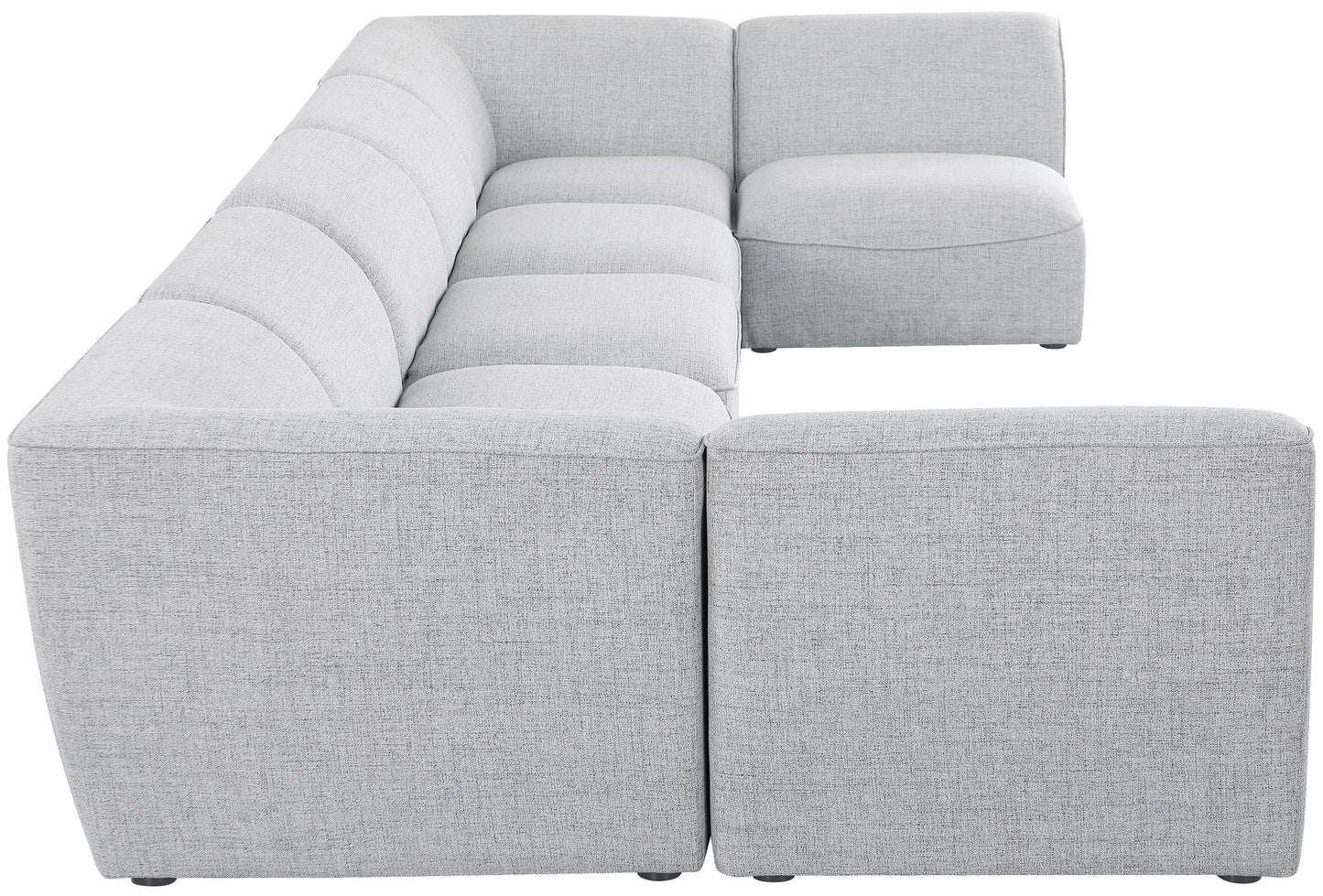 tavolo grey durable linen textured modular sectional sec7b