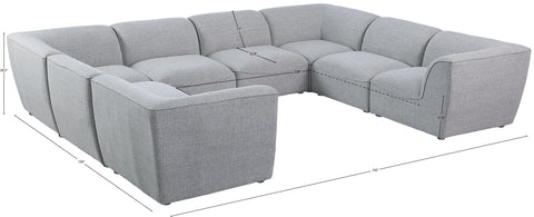 Tavolo Grey Durable Linen Textured Modular Sectional Sec8A
