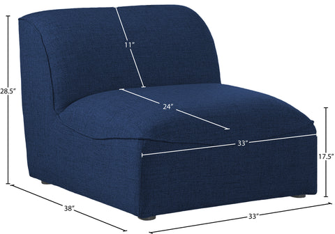 Tavolo Navy Durable Linen Textured Armless Armless