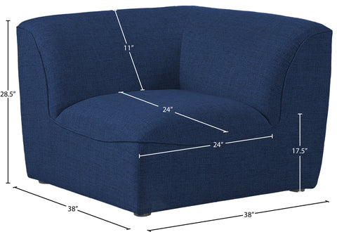 Tavolo Navy Durable Linen Textured Corner Corner