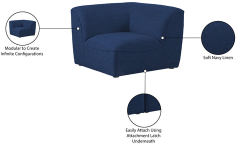 Tavolo Navy Durable Linen Textured Corner Corner