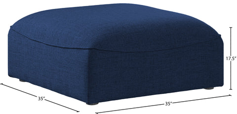 Tavolo Navy Durable Linen Textured Ottoman Ott