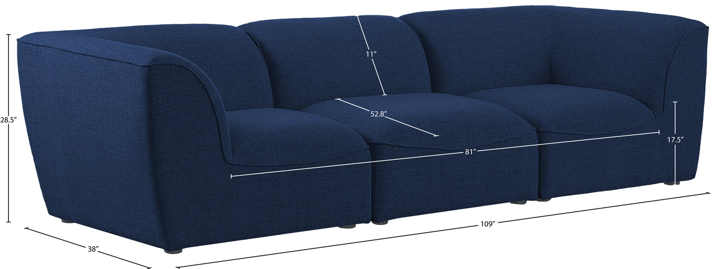 tavolo navy durable linen textured modular sofa s109