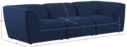 Tavolo Navy Durable Linen Textured Modular Sofa S109