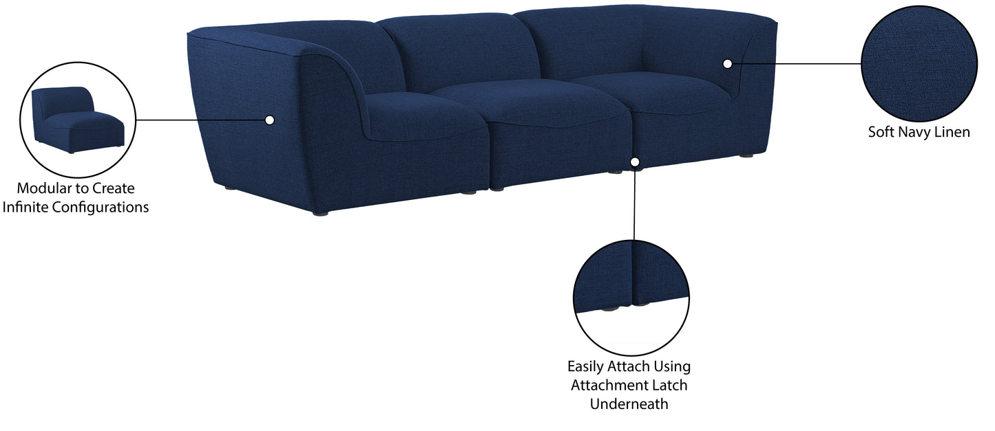 tavolo navy durable linen textured modular sofa s109